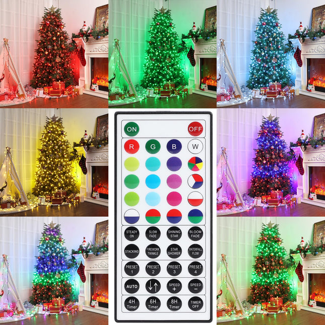 iBaycon RGB Christmas Tree Lights, 540 LED Color Changing Christmas Lights with Multiple Vivid Effect, Waterproof with Remote & Timer, Unique Design Tree Lights for 5ft to 9ft Christmas Trees