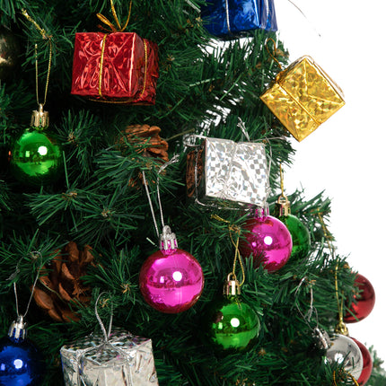 Joiedomi DIY Christmas Tree 2.5FT with Decorating Kits and 100Counts of String Lights, Prelit Artificial Christmas Tree Decorations for Outdoor/Indoor Decor