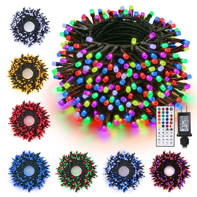 Toodour Christmas Lights RGB String Lights, 82ft 200 LED String Lights with Remote & Timer, Waterproof Color Changing String Lights - Xmas Tree Lights for Homer Party Indoor Outdoor Christmas Decor