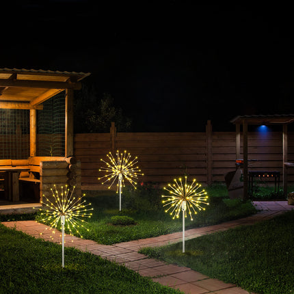 LIGHTSHARE 18" Starburst Light Lighted Ball 120 LED Firework Lights Warm White Twinkle Hanging Ball Dual-use for Patio Walkway Pathway Decoration Indoor/Outdoor