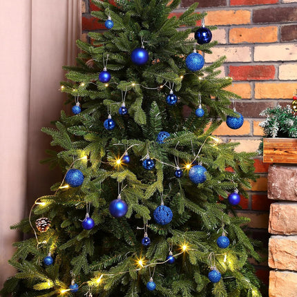 Yunsailing 100 Pcs Christmas Ball Ornaments Decorative Hanging Baubles Set Christmas Balls Xmas Seasonal Decorative Pendants for Christmas Tree Holiday Wedding Party Decorations (Blue)