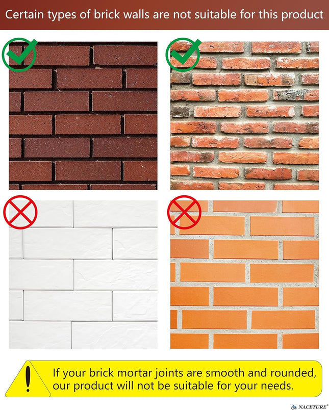 Brick Hook Clips (4 Pack) - Require More Than 1/8” Brick Wall Cement Gap Fits 2-1/4 to 2-2/5 Inch Bricks Outdoor Brick Hangers Wall Clips for Hanging - Mounting to Brick Without Drilling