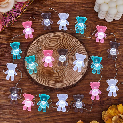 JASHIKA Teddy Bear Decorative Lights Teddy Bear s Cute Indoor String Lights Bedroom Fairy Lights Christmas lights Valentine’s Day Decor 8.5ft 20LED USB or Battery Operated String Lights Ornaments