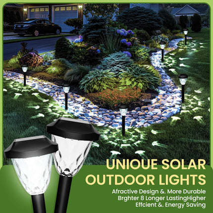 Solar Outdoor Lights, Bright Solar Christmas Lights Outdoor with Great Pattern, Waterproof Auto On/Off Solar Lights for Outside Garden Walkway Driveway Yard Pathway(16 Pack)