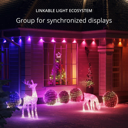 Twinkly Permanent Lights 72 LED RGB, Mappable LED Light Strip for Outdoor, Smart Multicolor LED Lights, Mappable LEDs, Compatible with Alexa and Google Home, IP65, App Mapping, White Wire, 100ft