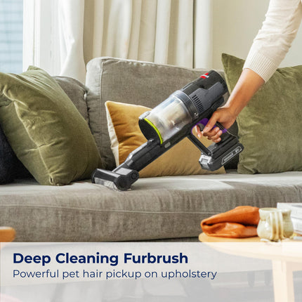 Bissell Cleanview Xr Pet 300W Lightweight Cordless Vacuum W Removable Battery, 40Min Runtime, Deepcleaning Furbrush & Tangle Brush Roll, Led Lights, Xl Tank, Dusting & Crevice Tool, Wall Mount