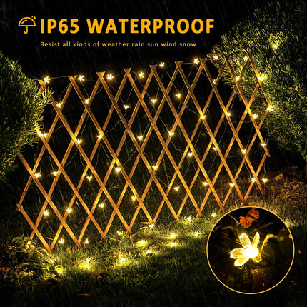 JMEXSUSS Solar Net Lights with Flower Outdoor Waterproof, 5 x 5ft Solar Net Bush Lights Outdoor Mesh Lights, 8 Modes Net Christmas Lights for Bushes, Warm White