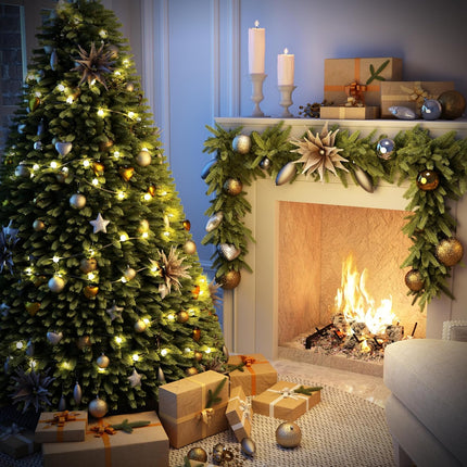 48 PCS Artificial Pine Branches, Christmas Greenery Stems Faux Pine Needles Christmas Picks and Sprays Christmas Tree Filler Branches Decorations, DIY Accessories for Wreath Garland Holiday Home Decor