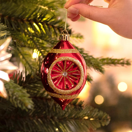 Valery Madelyn Ornaments for Christmas Trees, 100ct Red and Gold Shatterproof Christmas Tree Decorations, Luxury Hanging Ball Ornaments Bulk for Xmas Holiday Decor