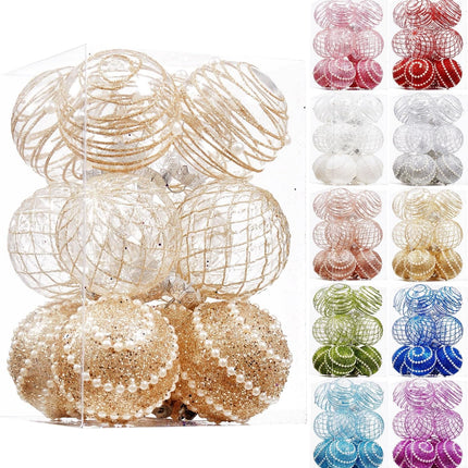 12CT Christmas Ball Ornaments Champagne Shatterproof Clear Large Plastic Christmas Tree Decoration, Delicate Hanging Ornaments for Xmas Party, Wedding, Holiday and Home Décor(70mm/2.76")
