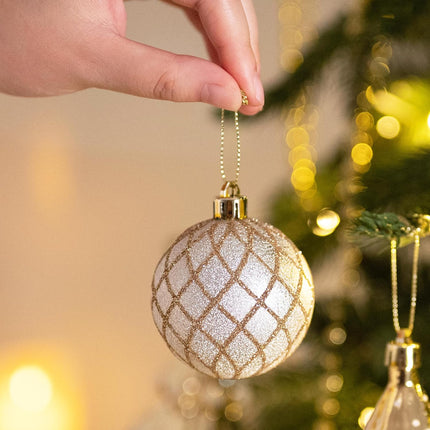 Valery Madelyn Christmas Ball Ornaments, 100ct White and Gold Shatterproof Christmas Tree Decorations Set, Elegant Hanging Ornaments for Xmas Trees Bulk Holiday Decor
