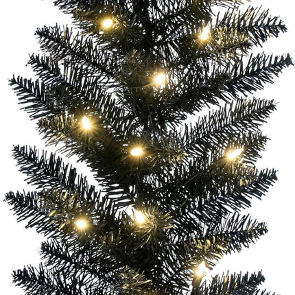 Vickerman 9' Black Fir Artificial Christmas Garland - Warm White Dura-Lit LED Lights - Faux Christmas Garland - Indoor Seasonal Home Decor - Reliable and Durable