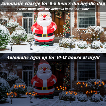 Inscrok Christmas Decorations Outdoor Solar Garden Lights, 6Pack 48LED Swaying Firefly Lights Solar Christmas Lights, Waterproof Solar Pathway Lights for Yard/Garden/Lawn/Party Decor