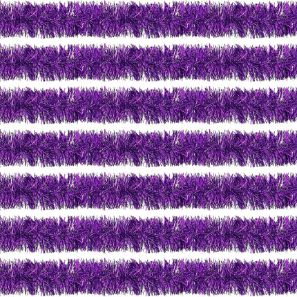 100 Feet Purple Tinsel Garland Christmas Foil Tinsel Garland Decoration Metallic Banner Wall Hanging Tinsel Streamers Garland for Christmas Tree Birthday Party Decorations (3.54" x 100', Purple)