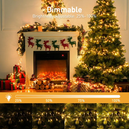 JMEXSUSS Warm White Cluster Christmas Lights Plug in, 27ft Connectable 400 LED Cluster Lights Outdoor Waterproof with Remote, 8 Modes Christmas Tree Lights for Christmas Tree Wreath