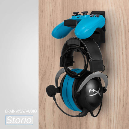 BRAINWAVZ The STORIO - Gamepad Controller & Headphone Hanger Holder Stand - Designed for XBOX ONE, PS4, PS3, PS5, Dualshock, Switch, PC, Steelseries, Steam & More, Black