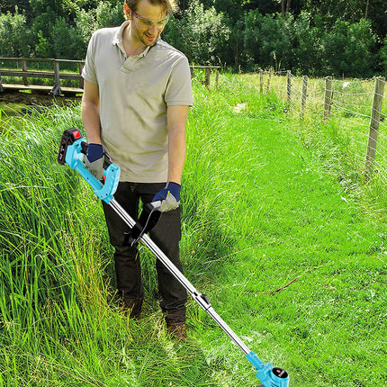Weed Wacker Cordless 21V, 47" Adjustable String Trimmer with Blade, Brush Cutter Lawn Edger Battery Powered 6000mAh, Lightweight Cordless Weed Eater Grass Trimmer for Lawn Trimming Lawn Care