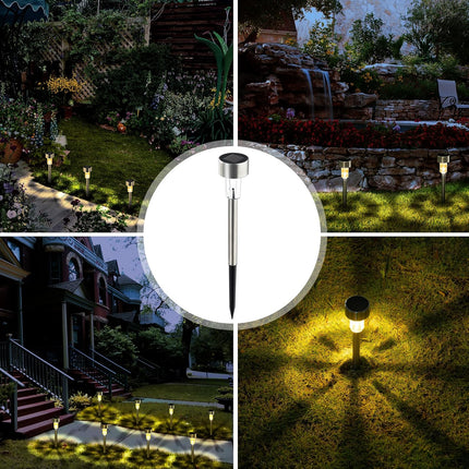 Solpex 12 Pack Solar Outdoor Lights Pathway, Stainless Steel Solar Lights Outdoor Waterproof,Led Landscape Lighting Solar Walkway