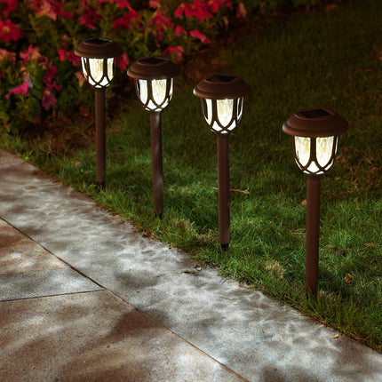 10 Pack Solar Lights Outdoor Decorative, Solar Pathway Lights Outdoor, Solar Powered Garden Yard Lights for Walkway Sidewalk Driveway.