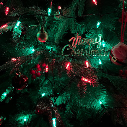 4 Pack 50 LED Christmas Lights Battery Operated, 16FT Waterproof Fairy Twinkle String Lights with 8 Modes & Timer for Indoor Outdoor Xmas Tree Garden Holiday Birthday Wedding Decorations (Red & Green)