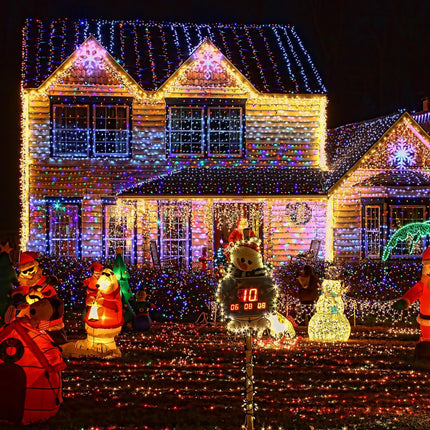 VIHOSE 8 Sets Christmas Solar String Light Outdoor Waterproof 39 ft 100 Led Solar Powered Led Christmas Lights, 8 Modes Solar Outdoor String Lights Fairy for Trees Garden Patio(Multicolor)