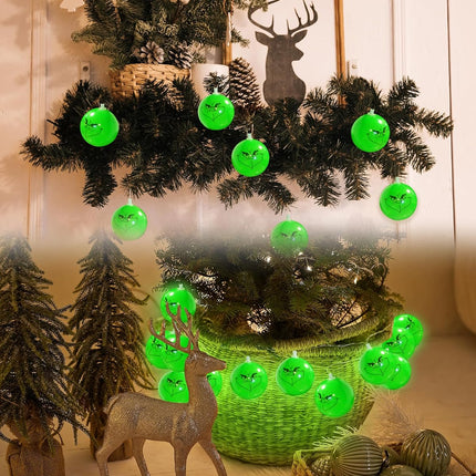 Grinch Christmas Lights Indoor,20 LED 10 Ft Battery Operated Grinch Christmas String Lights, Waterproof Grinch Christmas Decorations for Home Garden Outdoor Tree Decor