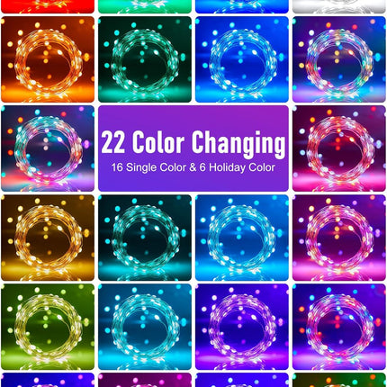 Fairy Lights- 33 FT 100 LED String Lights with Remote, 22 Color Changing Christmas Twinkle Lights for Bedroom Party Classroom Indoor Outdoor