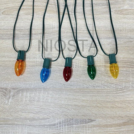 NIOSTA C9 LED Quick Clip Christmas Lights,50ft Outdoor Waterproof Christmas Lights for House Gutter,Roof Shingle,Tile,and Wood Fence,Multicolored