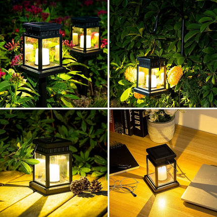 Solpex Solar Pathway Lights 8 Pack Led Outdoor Hanging Lanterns Solar Lights With Stake For Walkway, Ip64 Waterproof Decorative