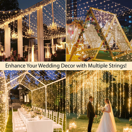 suddus Led String Lights, 33FT 100 Led Fairy Lights Plug in, Christmas Lights for Bedroom, Home, Yard, Door, Room, Classroom Decorations Warm White