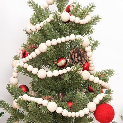 10 Feet Wooden Beaded Garland Rustic Farmhouse Decor Wood Bead Garland Christmas Tree Garland Boho Decoration