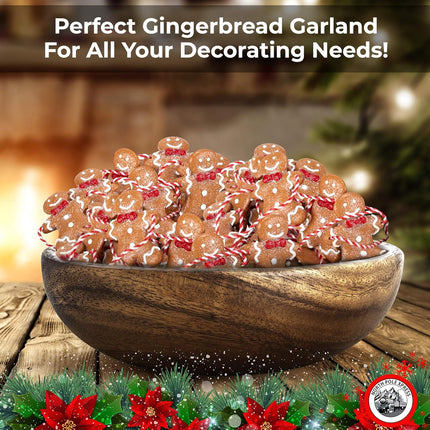 9 Foot Mini Gingerbread Man Christmas Garland Cute Small 2 Inch Claydough Gingerbread Men Christmas Tree Garland Gingerbread Cookie Candy Theme Trees Garland Christmas Decorations For Indoor Use