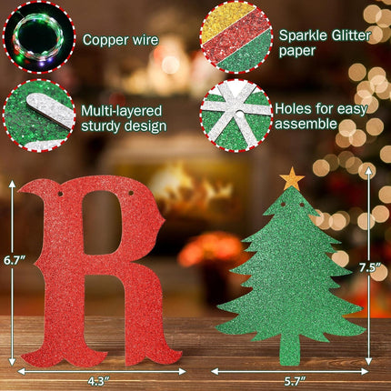 Merry Birthday Banner with Light, Christmas Birthday Party Decorations with 8 Modes Flashing String Lights for Kids Birthday Party Decorations, Christmas Birthday Garland Wall Fireplace Home Decor