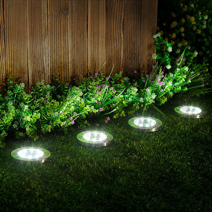 Solpex 12 Pack Solar Ground Lights Outdoor, Waterproof 8 Led Solar Powered Disk Lights Outdoor Garden Landscape Lighting For Yard