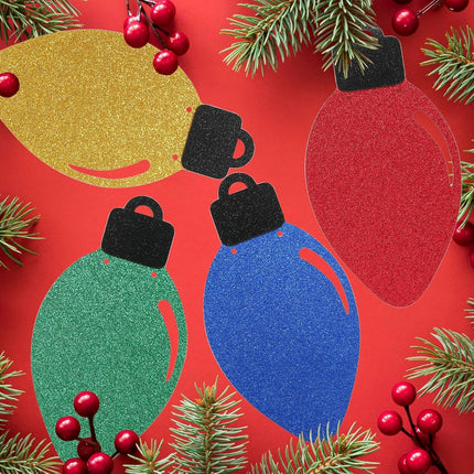 Christmas Light Bulb Banner Glittery Christmas Light Bulb Garland Banner Xmas Christmas Gingerbread Birthday Candies Theme Party Decoration Supplies Red Green Gold Blue