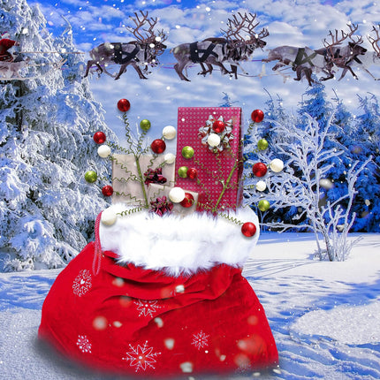 6 Pieces Christmas Tree Picks Sprays Christmas Tree Topper Decoration Glitter Ball Toppers for Christmas Tree Wreath Decoration Party Home Supply (Style C)