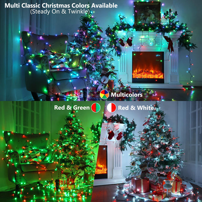 USB Christmas String Lights, 33ft 100 LED Christmas Lights Color Changing with Remote, RGB Multi Colored Fairy Lights, Outdoor Indoor Twinkle Tree Lights for Party Patio Home Bedroom Decor