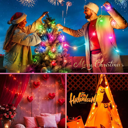 Minetom String Lights Color Changing - 22 Colors 66FT 200 LED Fairy String Lights with Remote,Twinkle Fairy Lights Indoor with 12 Lighting Modes, Pastel Easter Lights for Bedroom Classroom St. Patrick