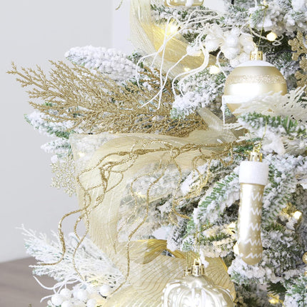 Sea Team 36-Pack Artificial Glitter Vine Twig Ornaments, Decorative Curly Beard Sticks, Glittery Stems, Picks, Branches for Christmas Tree, Small Vase, Holiday, Wedding, Party (12 Inches, Gold)