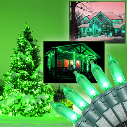 Holiday Essence 100 LED Green St Patrick's Day Christmas String Lights, 26.9 Ft Green Wire String Lights for Indoor and Outdoor Decorative Use Patio and Tree Décor UL