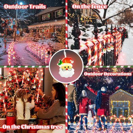 Solar Christmas Lights Outdoor Decorations: Candy Cane Light Waterproof for Yard Outside Decor - Santa Claus Xmas Garden Lighted Tree Pathway Lawn Patio House Decorative 12Pack