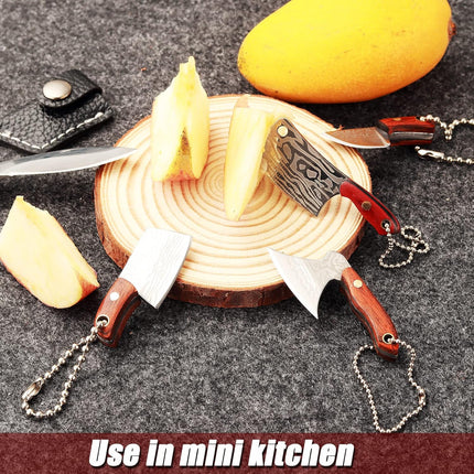 10 Pcs Mini Knife Set,Mini Knife Quxozhlu Mini Knife Keychain Tiny Knife Edc Mini Knives Butcher Mini Cleaver Mini Pocket Chef
