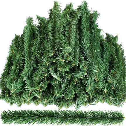 200 Pcs Christmas Garland Ties 12 Inch Christmas Garland Artificial Pine Garland Soft Green Garland for Christmas Holiday Craft Decorations Wrapping