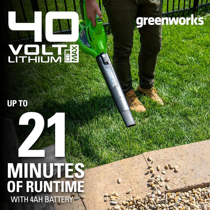 Greenworks 40V (185 MPH) Brushless Cordless Blower / Vacuum with GK0A00 Universal Gutter Kit