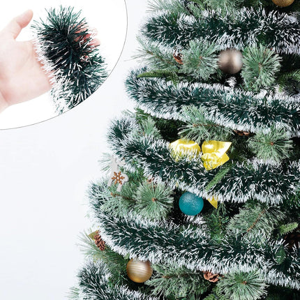 50Ft Christmas Garland,Green Christmas Tinsel Garland Christmas Metallic Twist Garland Ceiling Hanging Christmas Garland for Indoor Outdoor Xmas Tree Stair Fireplace Party Christmas Decor
