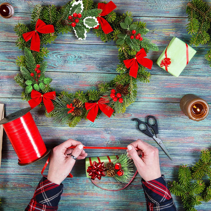 Red Berry Stems Pine Branches Artificial Christmas Picks Floral Pine Cones Faux Stems Spray Christmas Tree Picks Artificial Pine Branches(Vivid,48 Pcs)