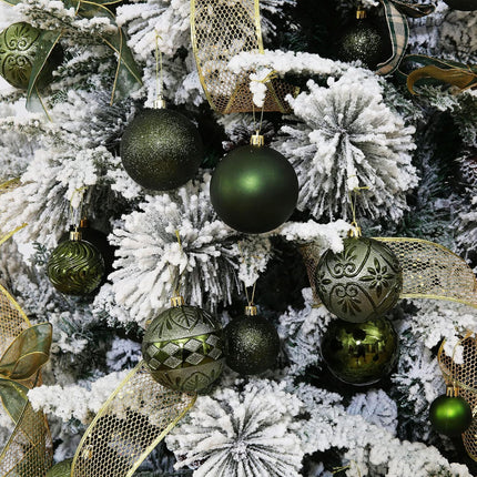 20ct Dark Green Christmas Ball Ornaments Shatterproof Plastic Christmas Tree Decorations for Xmas Party Home Office Holiday Decor -Large Size (3.15", 80mm)