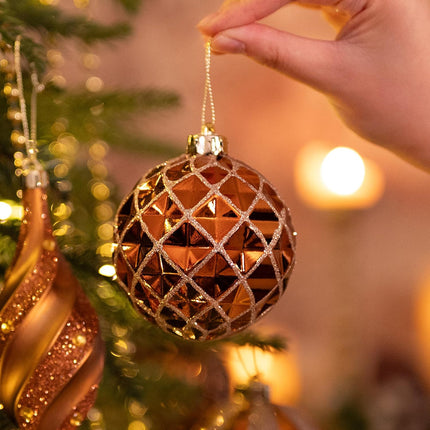 Valery Madelyn Christmas Tree Decorations Set, 40ct Bronze Copper and Gold Shatterproof Christmas Ball Ornaments Bulk, Luxury Hanging Ornaments for Christmas Trees Xmas Holiday Decor
