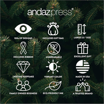 Andaz Press Family Round Metal Christmas Ornament, Merry Christmas Goddaughter , Gold Holiday Wreath, 1-Pack, Includes Ribbon and Bag Goddaughter Ornament Godchild Ornament
