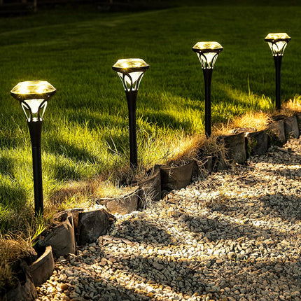 Solpex 6 Pack Diamond Solar Pathway Lights, Bright 5 Led Solar Lights Outdoor Waterproof, Up To 12 Hours Of Lighting Auto On/Off